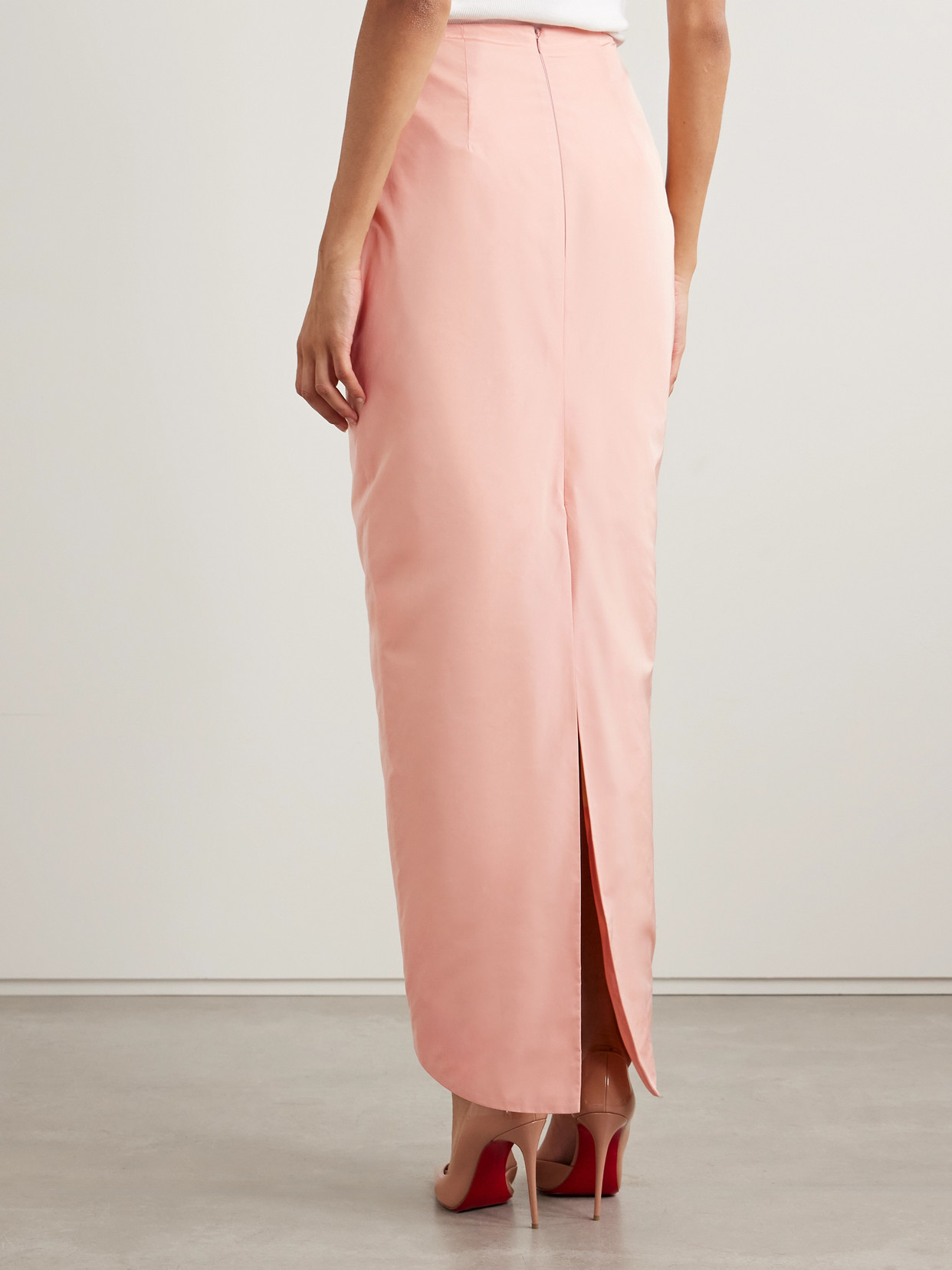 Wiederhoeft Ophelia Taffeta Maxi Skirt In Orange