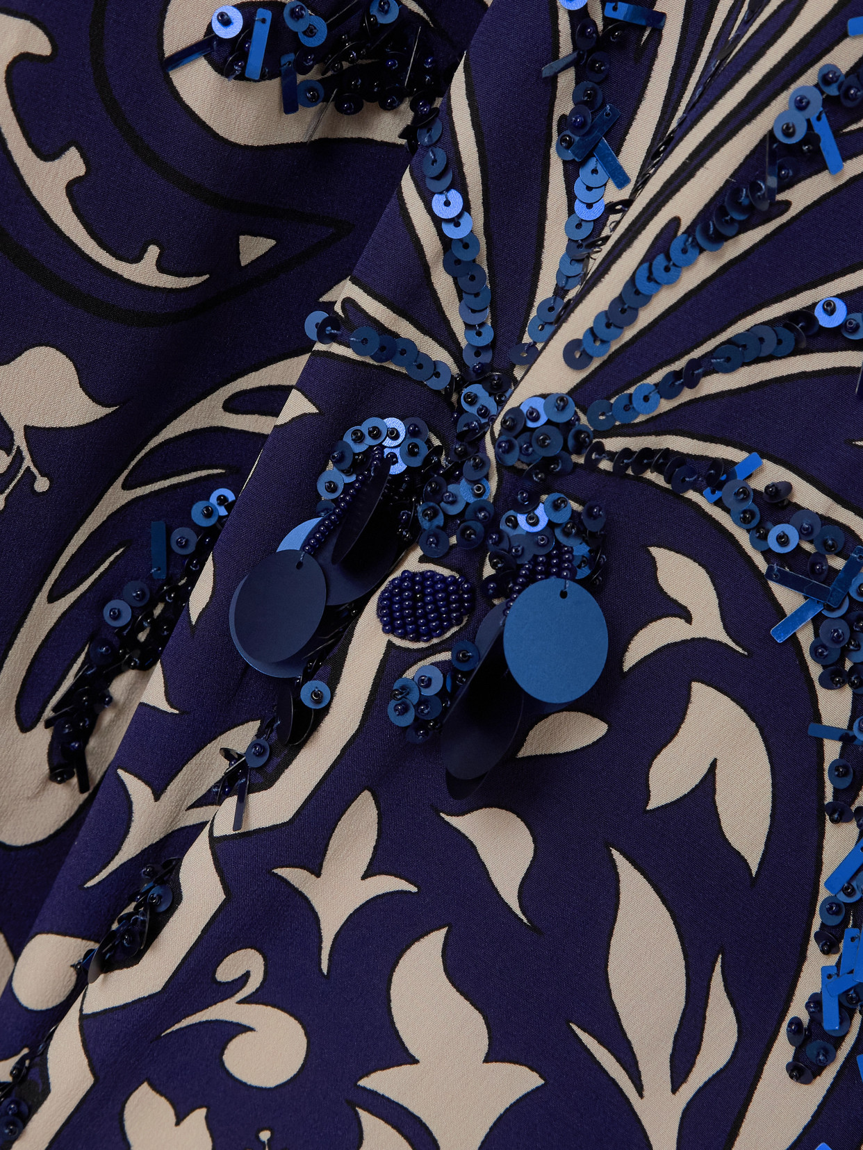 Johanna Ortiz Cape-effect Embellished Printed Silk-crepe Maxi Dress