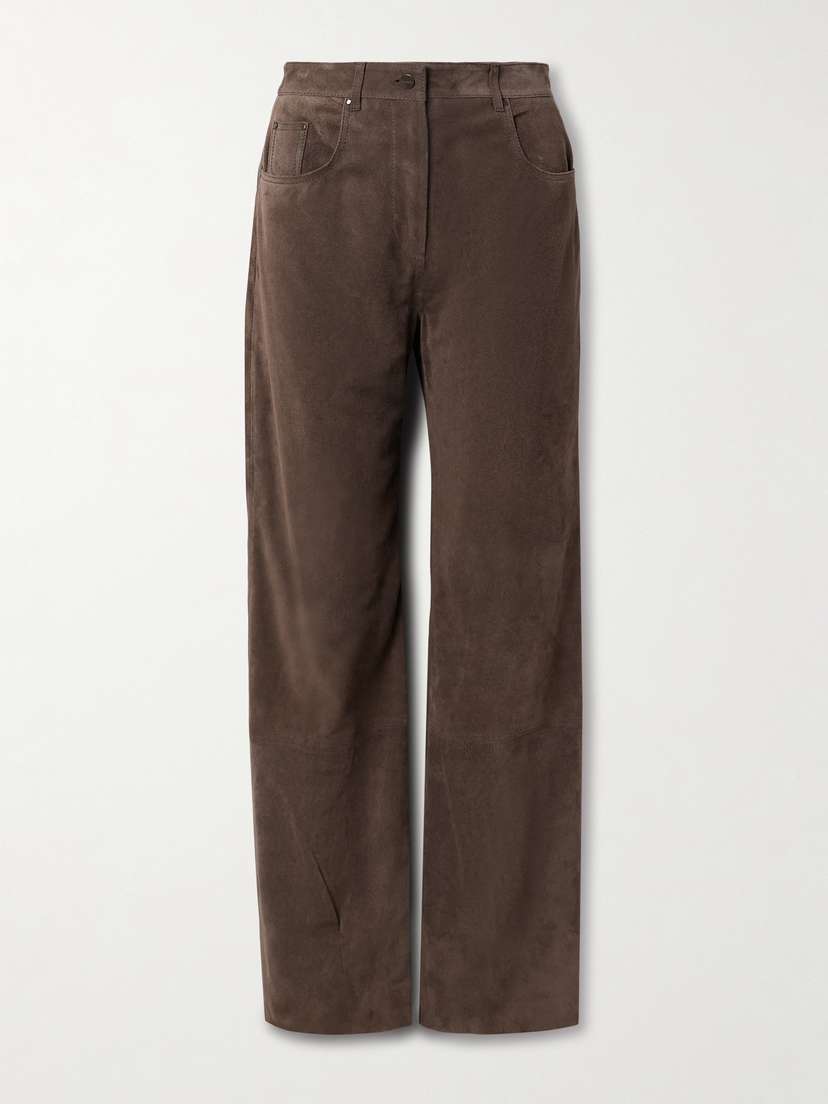 16Arlington Vante Suede Straight-leg Pants