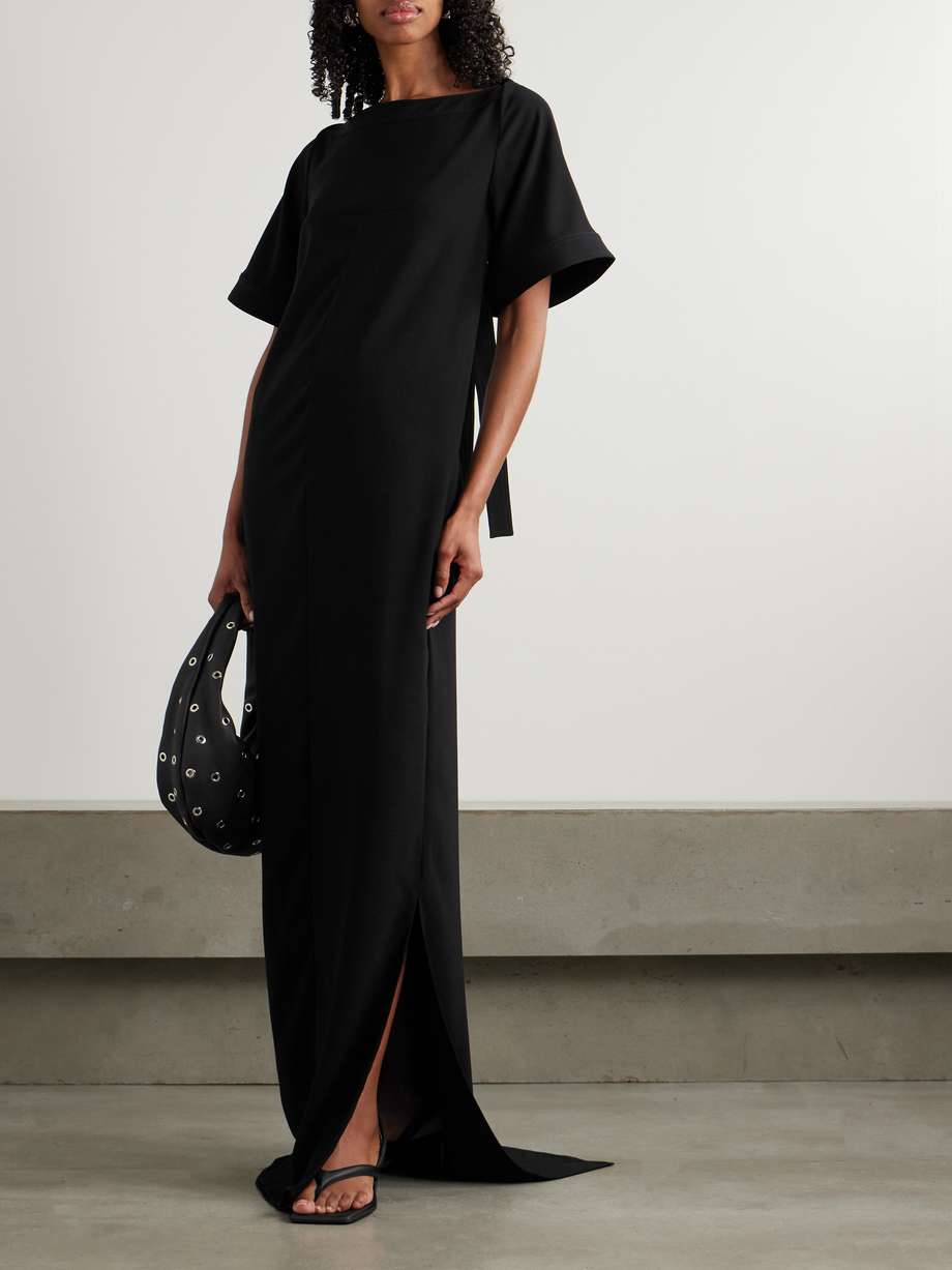 clelia open-back crepe gown