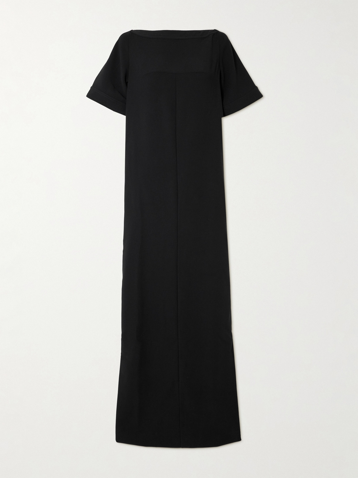 16arlington Clelia Open-back Crepe Gown In Black