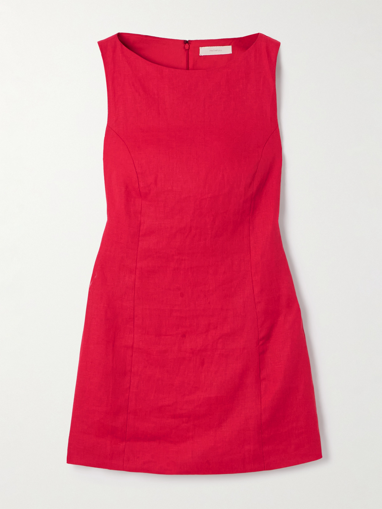 Faithfull Lydie Linen Mini Dress In Red
