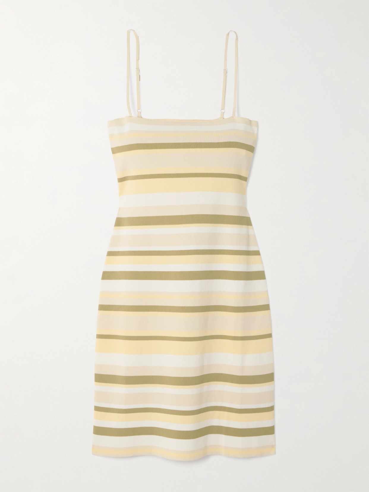 Faithfull Citara Striped Cotton-blend Mini Dress In Yellow