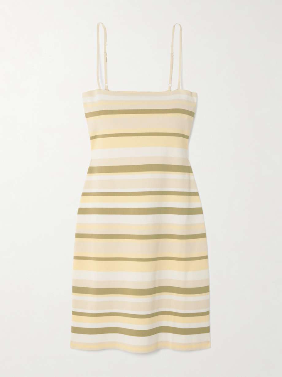 citara striped cotton-blend mini dress