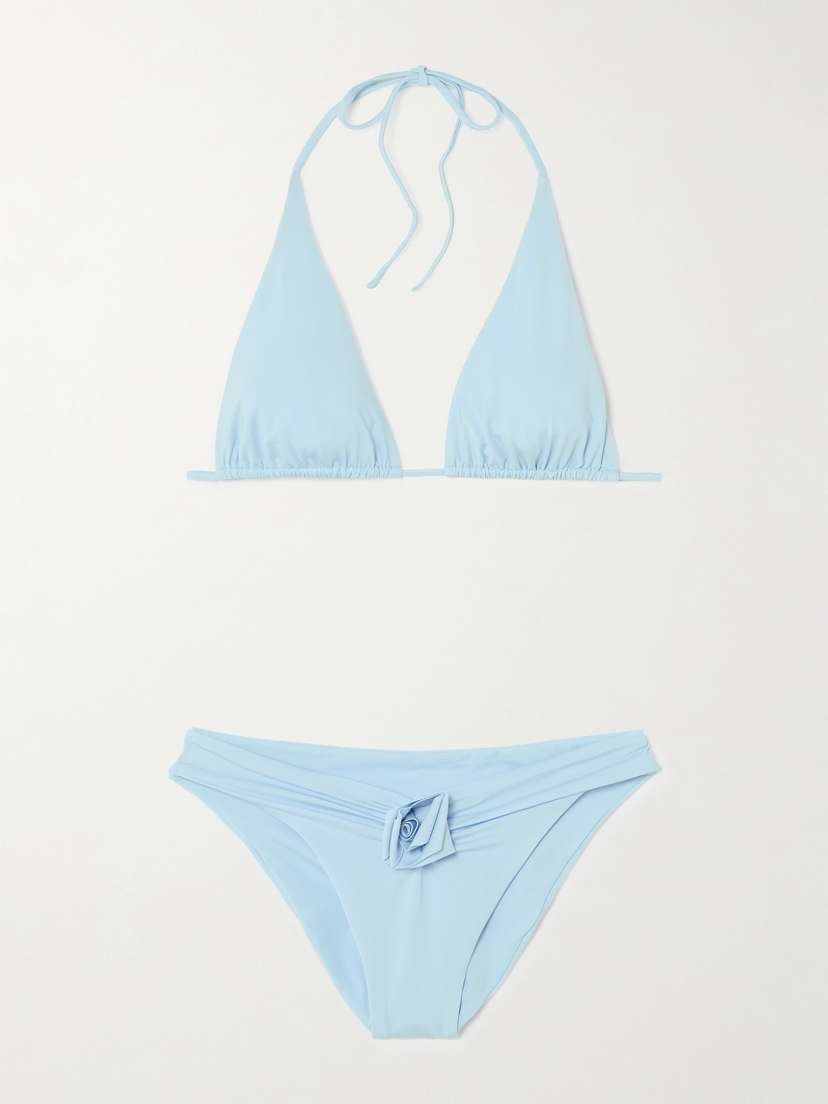 Maygel Coronel Malanga Appliquéd Triangle Bikini