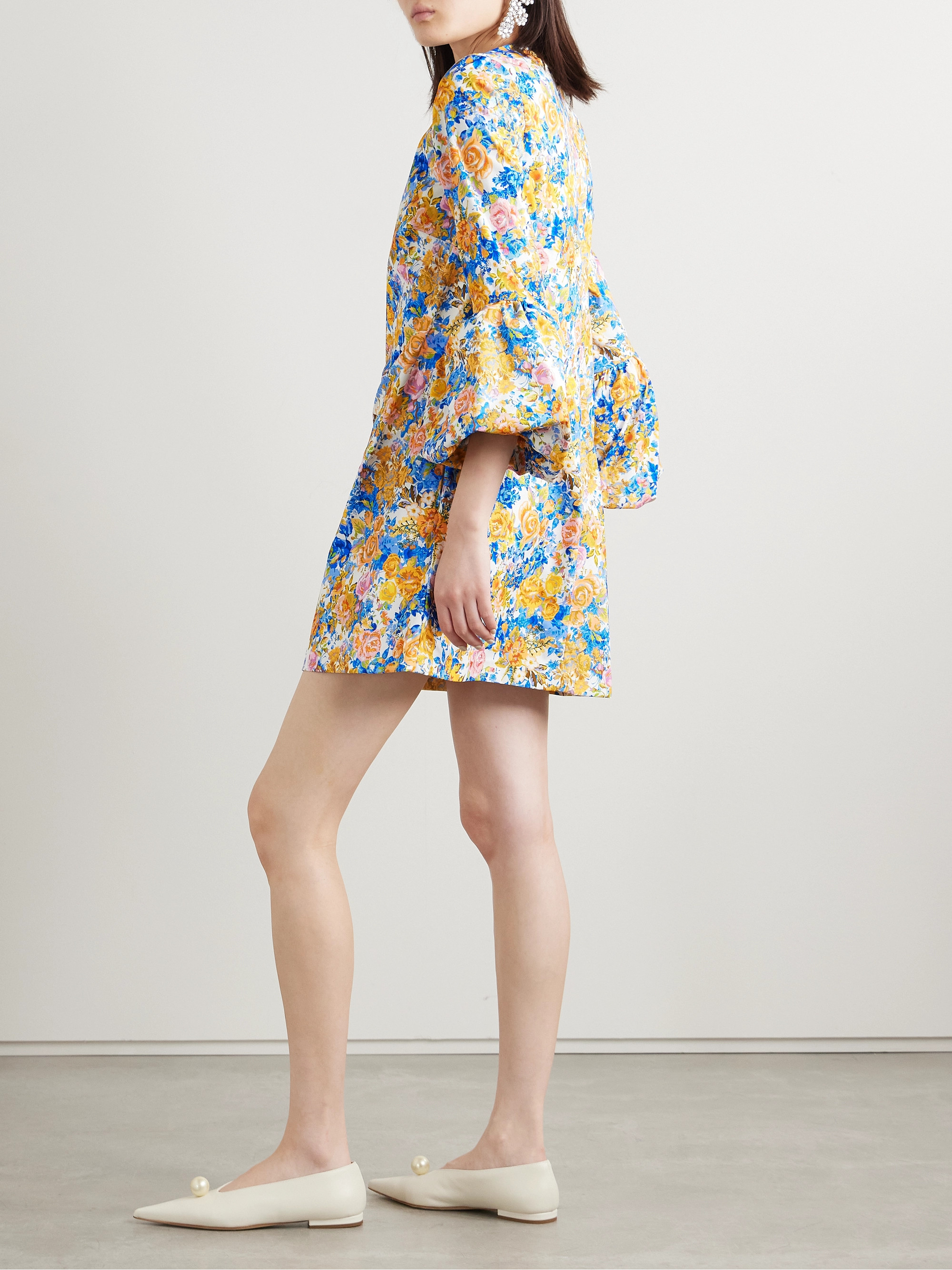 Kika Vargas Florence floral-print twill mini dress thumbnail