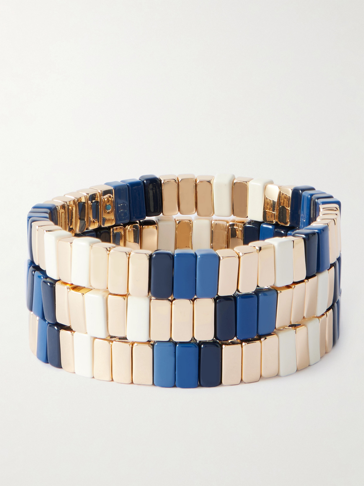Roxanne Assoulin Well Done Set Of Three Gold-tone And Enamel Bracelets