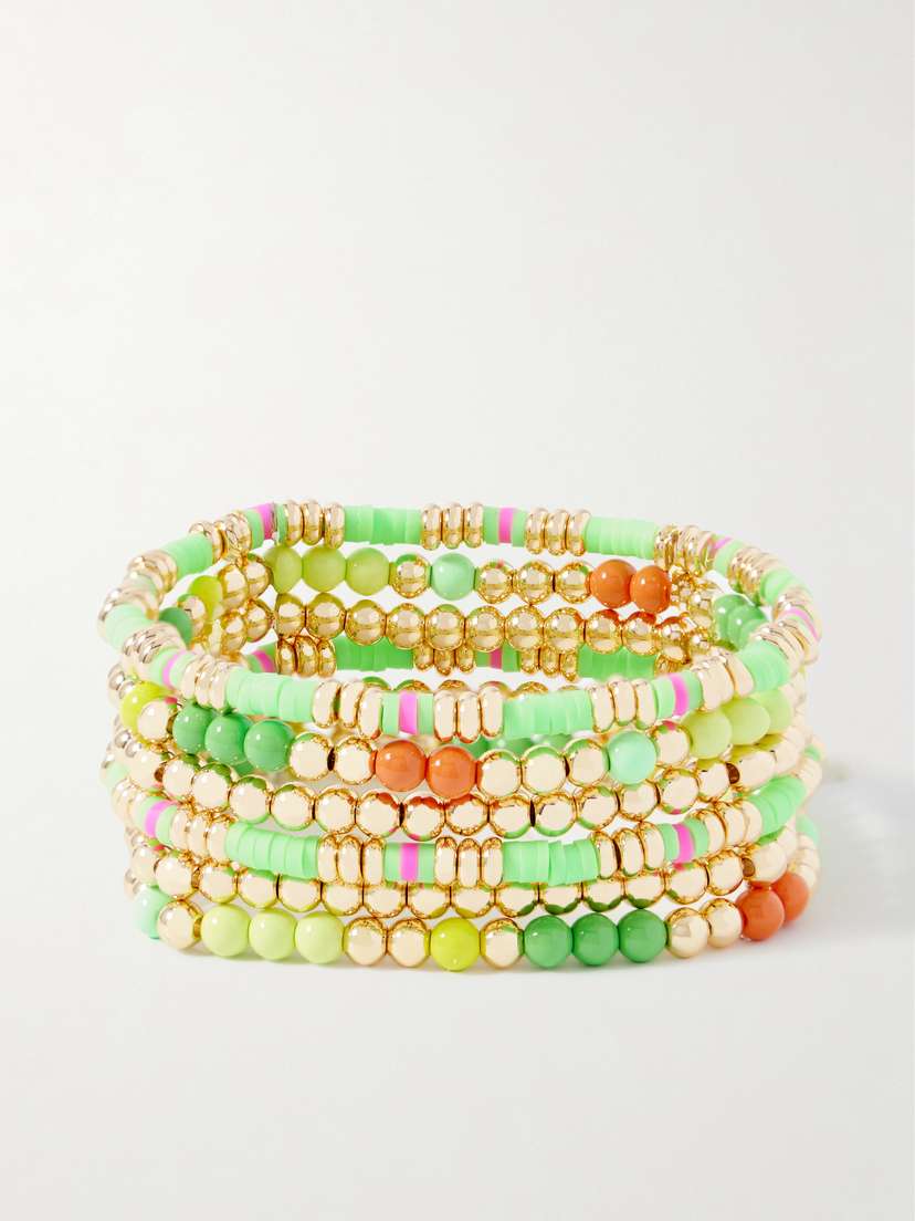 Roxanne Assoulin Colour Therapy Set Of Six Gold-tone And Enamel Bracelets