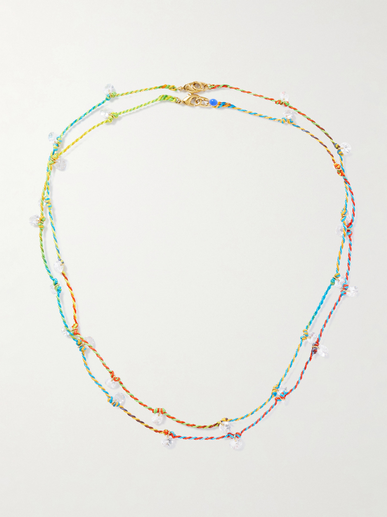 Roxanne Assoulin - Mini Drip Drop Set Of Two Gold-tone, Cord And Crystal Necklaces - Multi