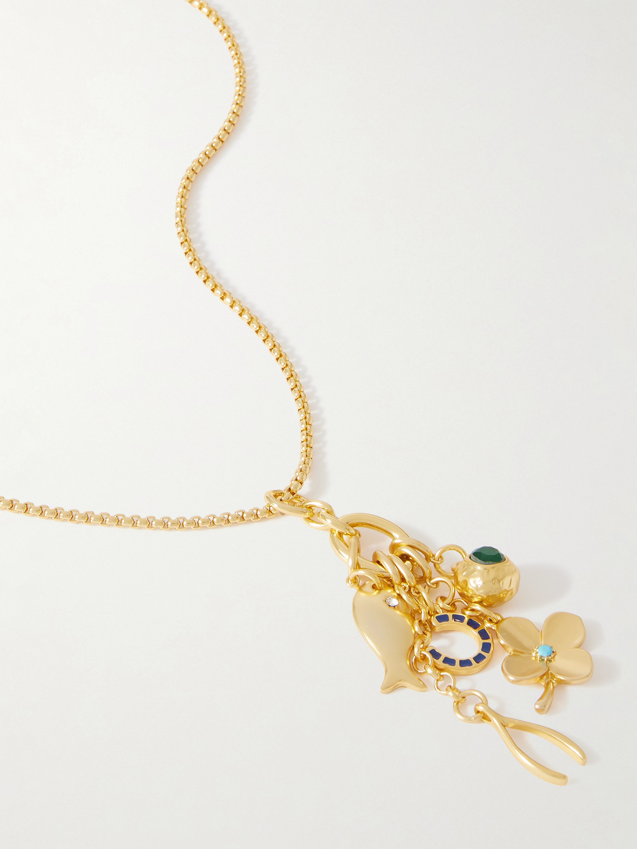Roxanne Assoulin The Buona Fortuna Gold-tone, Crystal And Enamel Necklace