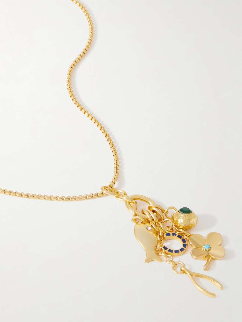 Roxanne Assoulin The Buona Fortuna Gold-tone, Crystal And Enamel Necklace