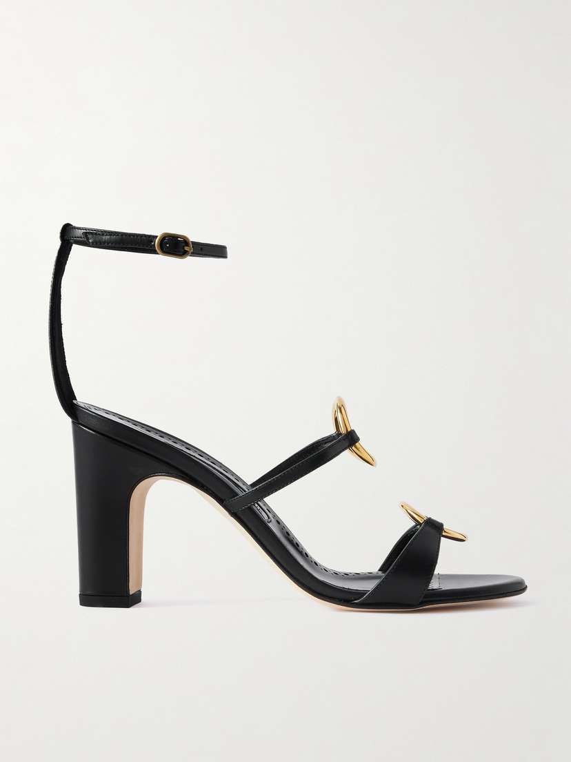 Manolo Blahnik Hisfahan 90 Leather Sandals
