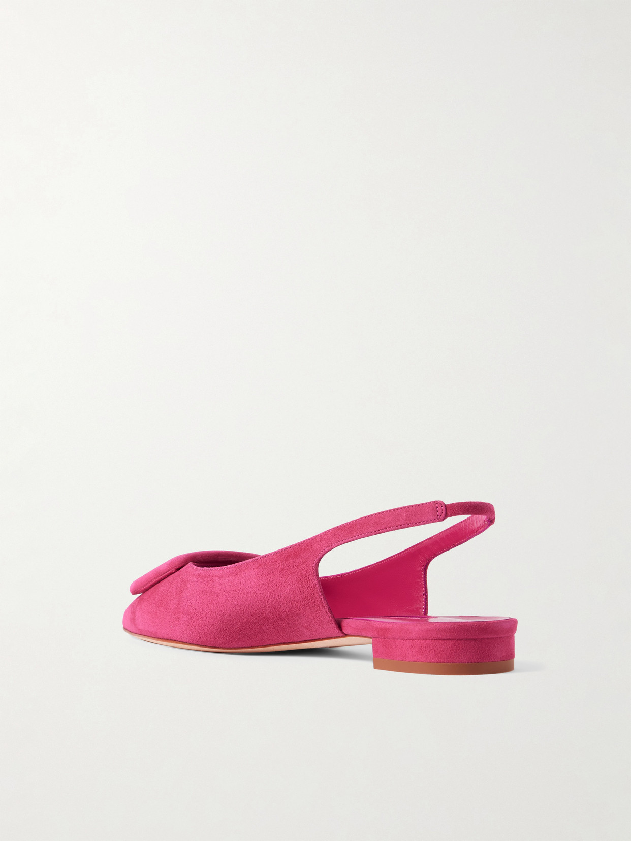 Manolo Blahnik Maylura Buckled Suede Slingback Flats