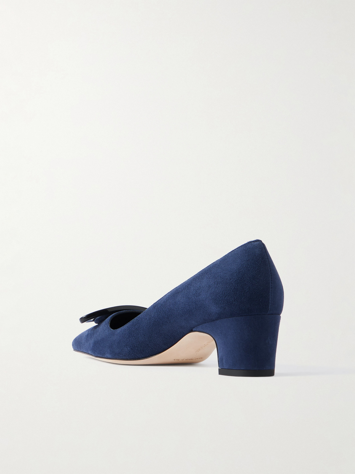 Manolo Blahnik Fenix 50 Buckled Suede Pumps
