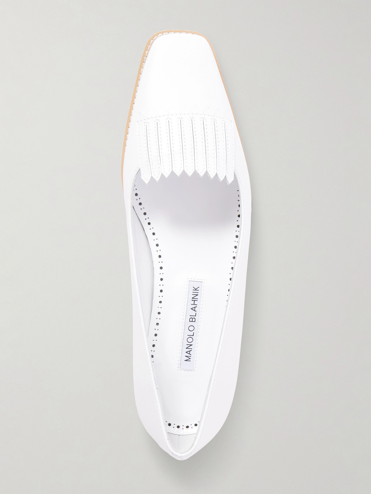 Manolo Blahnik Pausaniasflat Fringed Leather Loafers