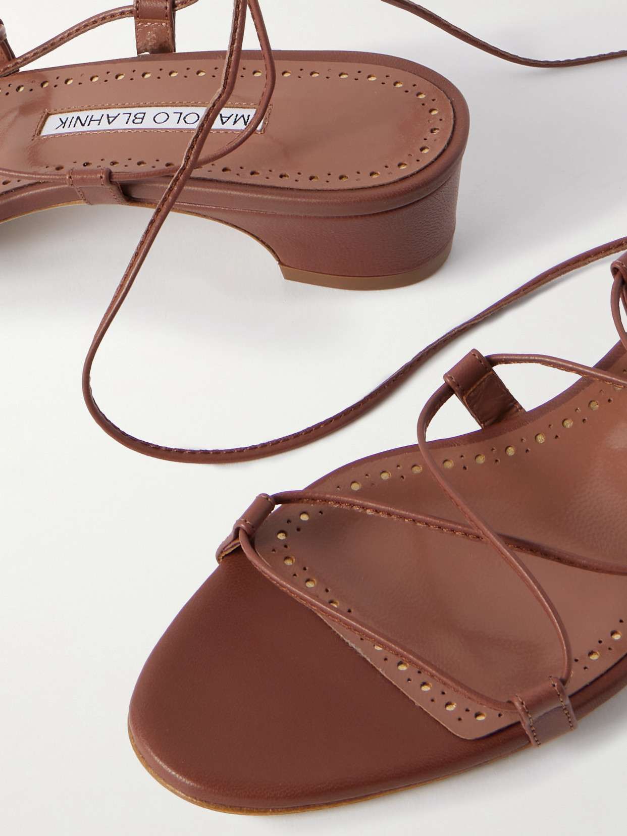 Manolo Blahnik Dellasan 30 Leather Sandals In Brown