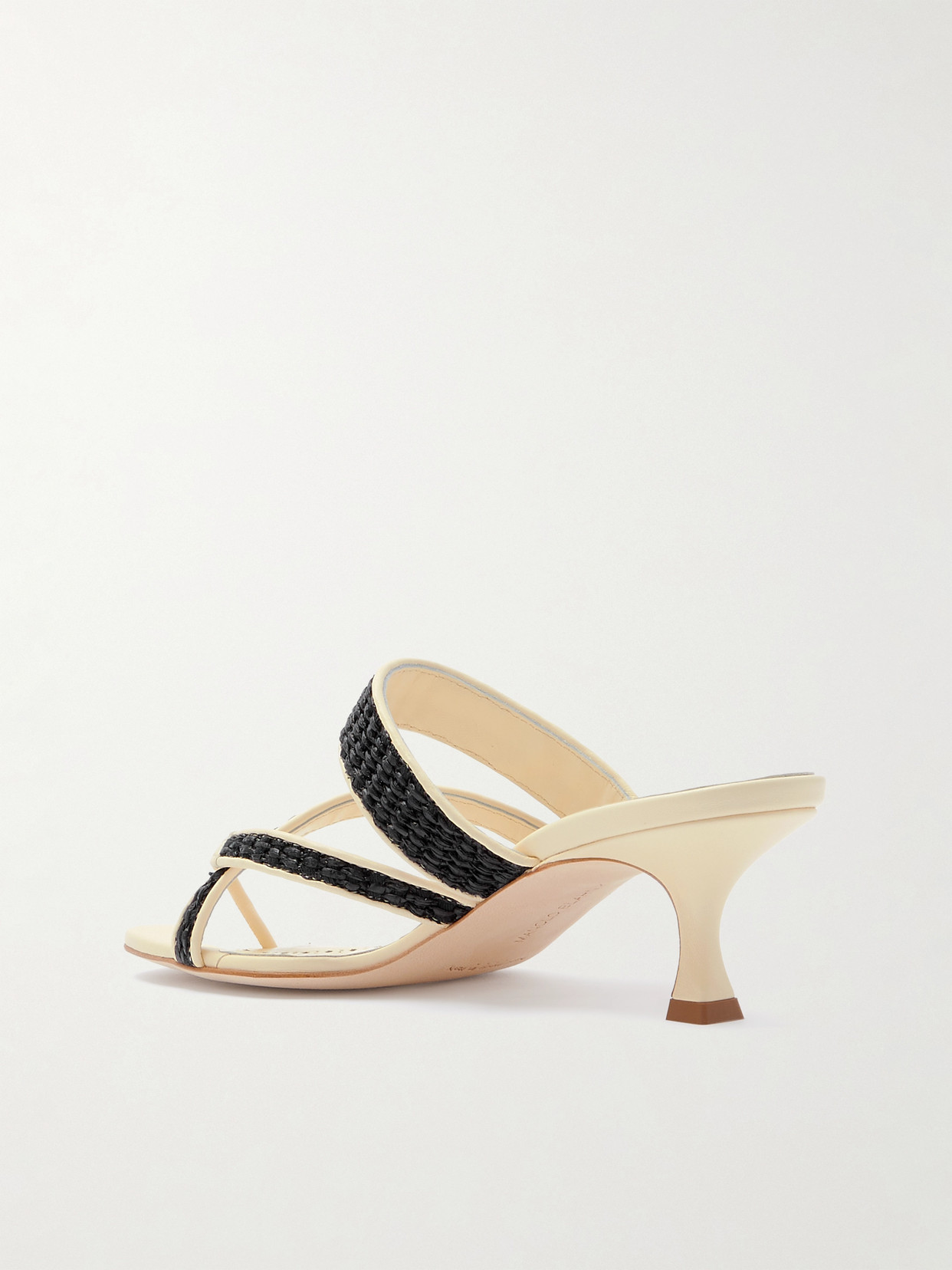 Susa 50 Raffia-Trimmed Mules