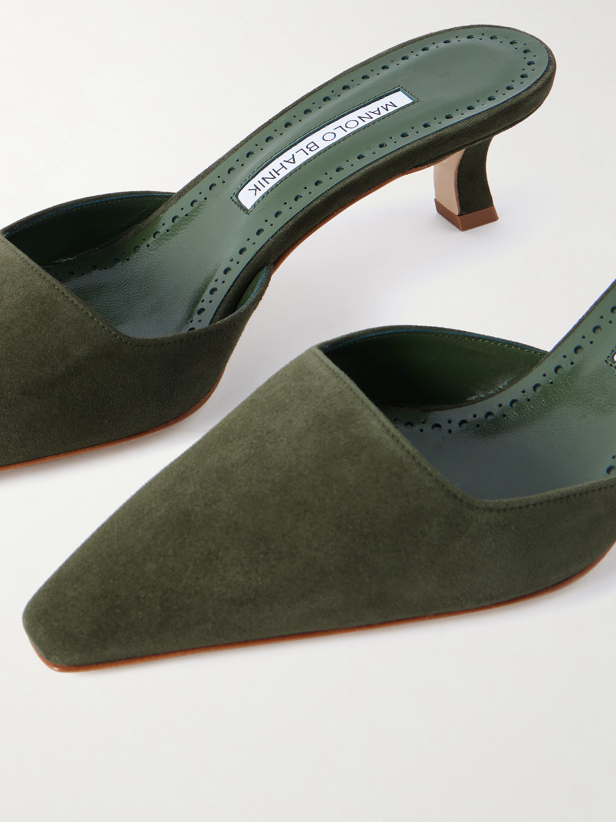 Manolo Blahnik Moiramu 50 Suede Mules