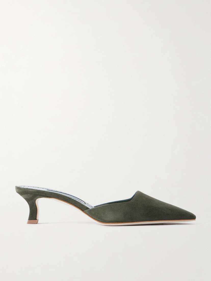 Manolo Blahnik Moiramu 50 Suede Mules