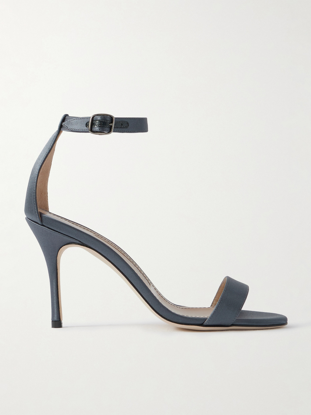 Manolo Blahnik Chaos 90 Satin Sandals In Blue