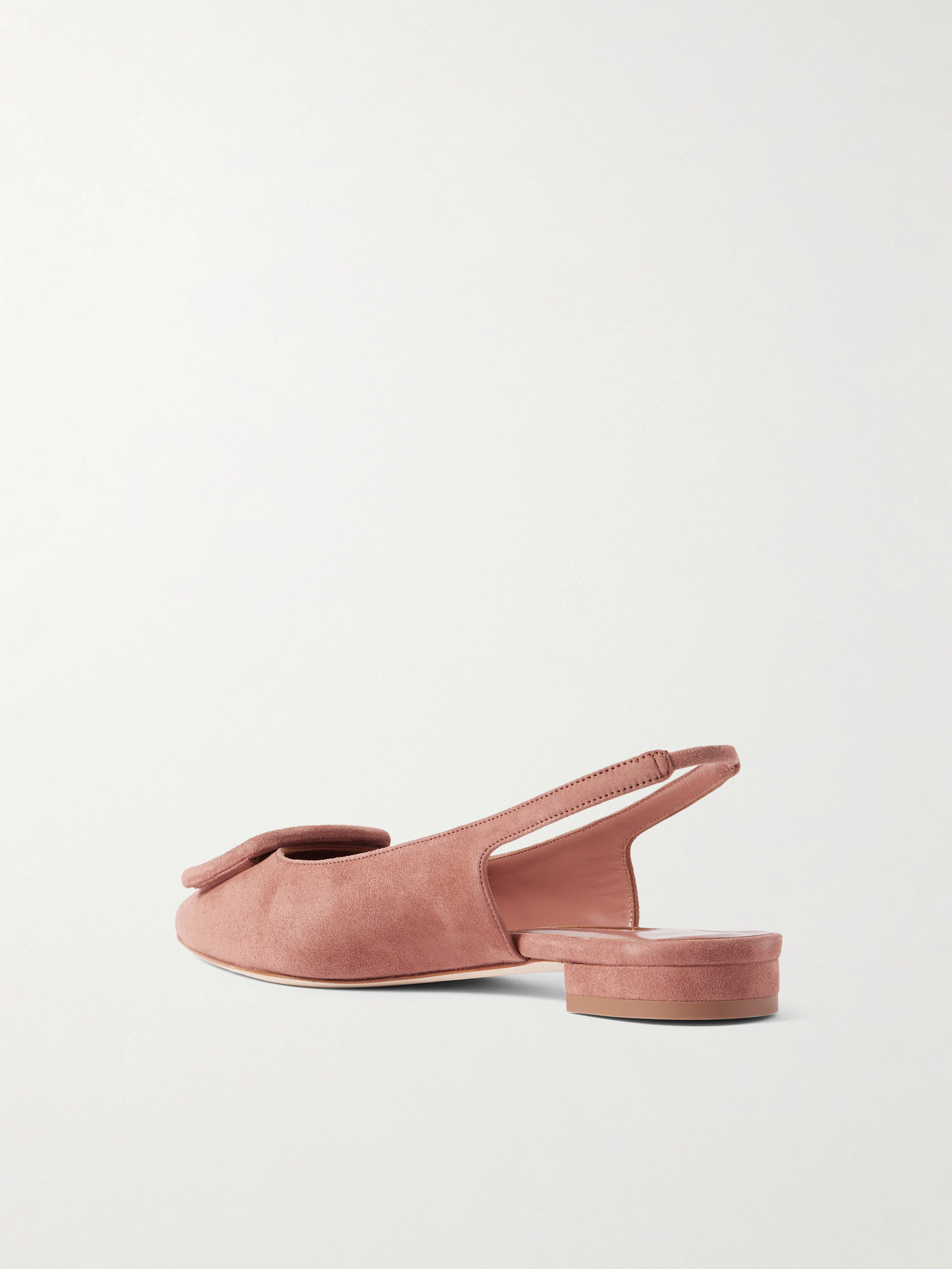 Manolo Blahnik Maylura Buckled Suede Slingback Flats