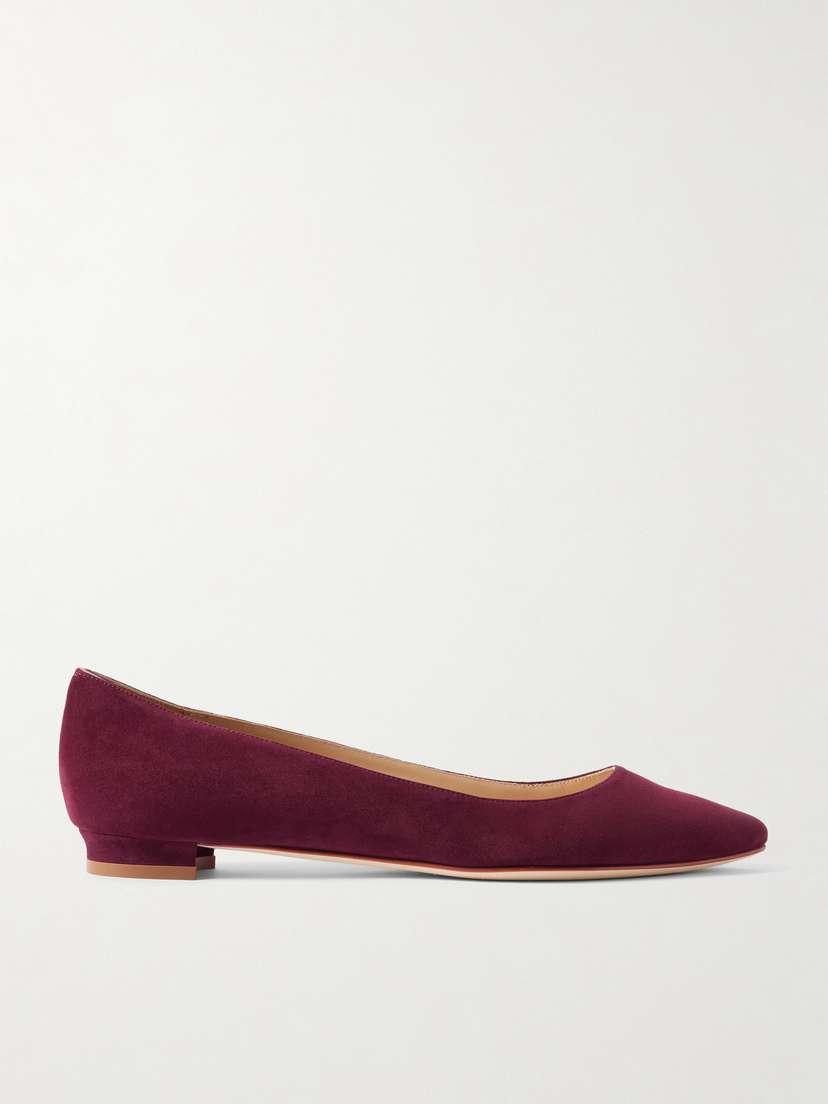 Manolo Blahnik Bb Suede Ballet Flats