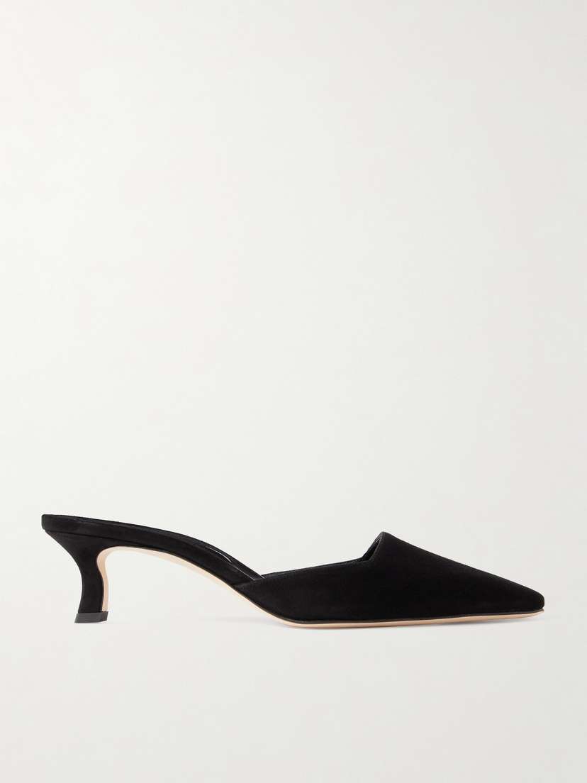 Manolo Blahnik Moiramu Suede Mules