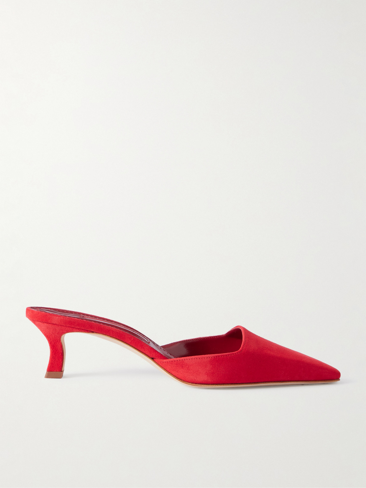 Manolo Blahnik Moiramu 50 Suede Mules In Red