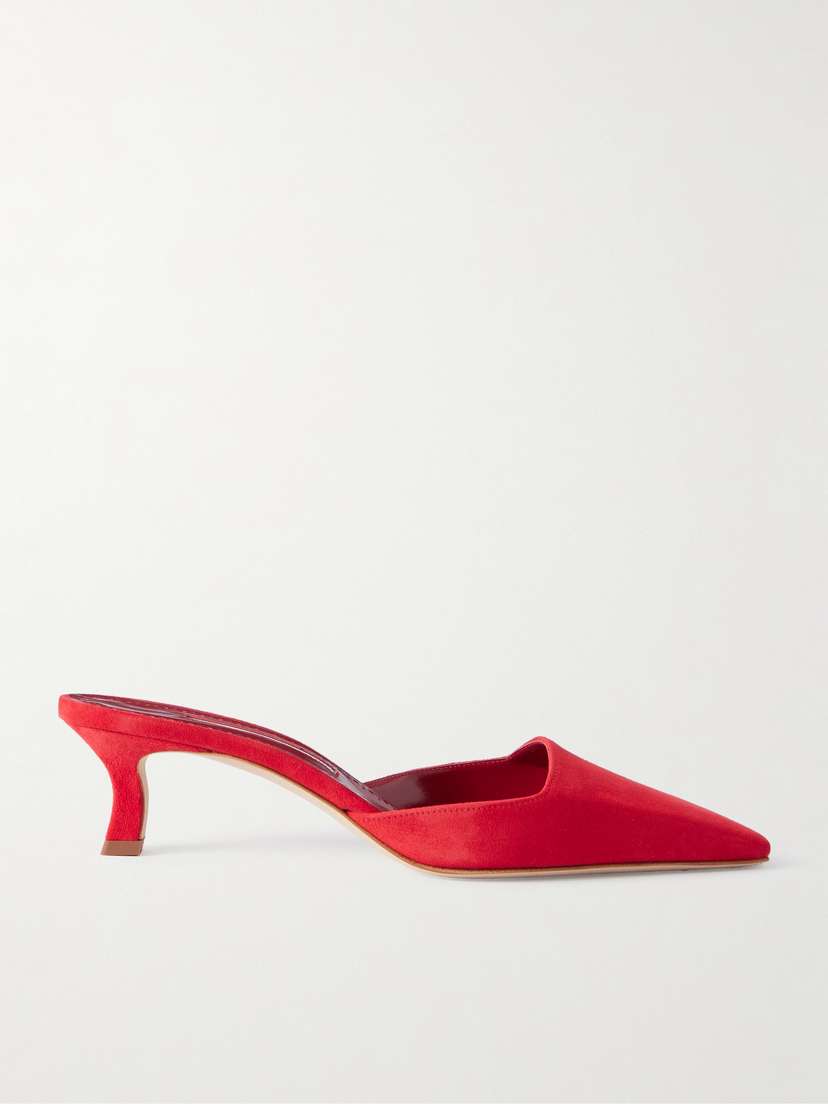 Manolo Blahnik Moiramu 50 Suede Mules