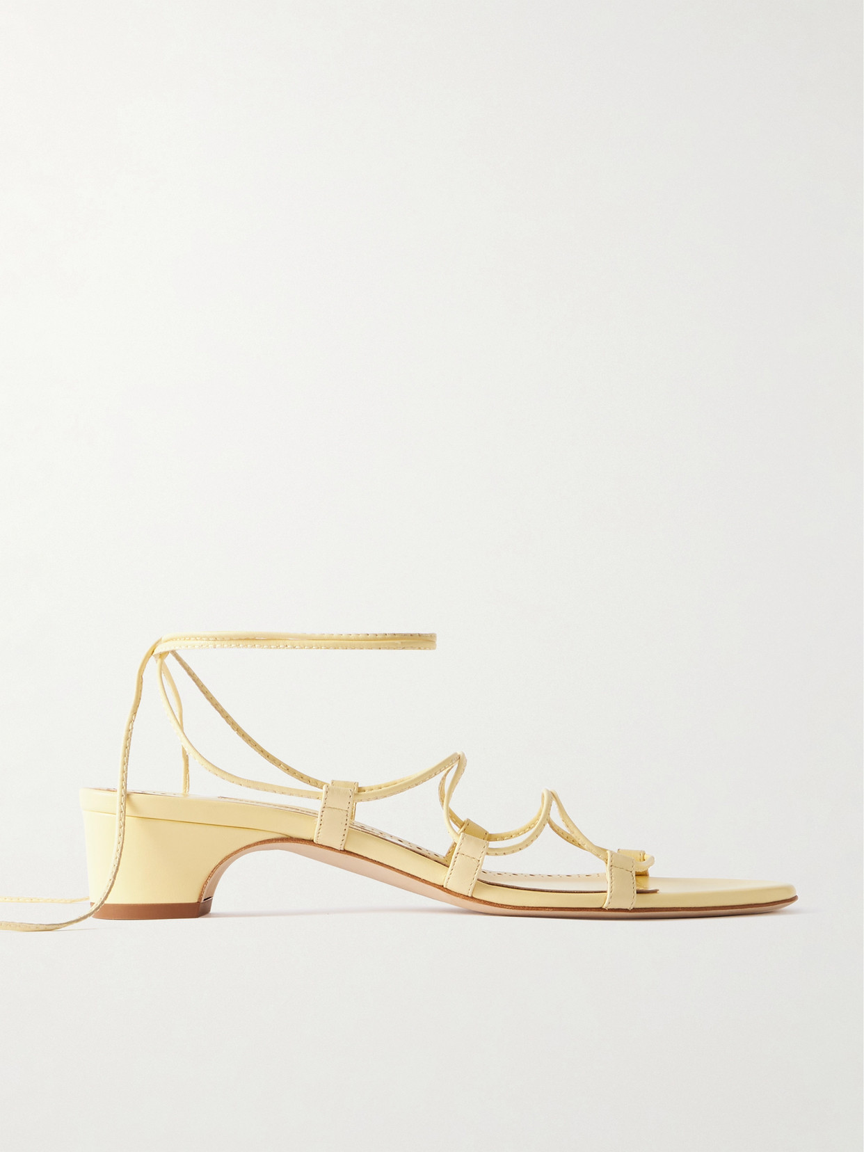 Manolo Blahnik Dellasan 30 Leather Sandals In Yellow