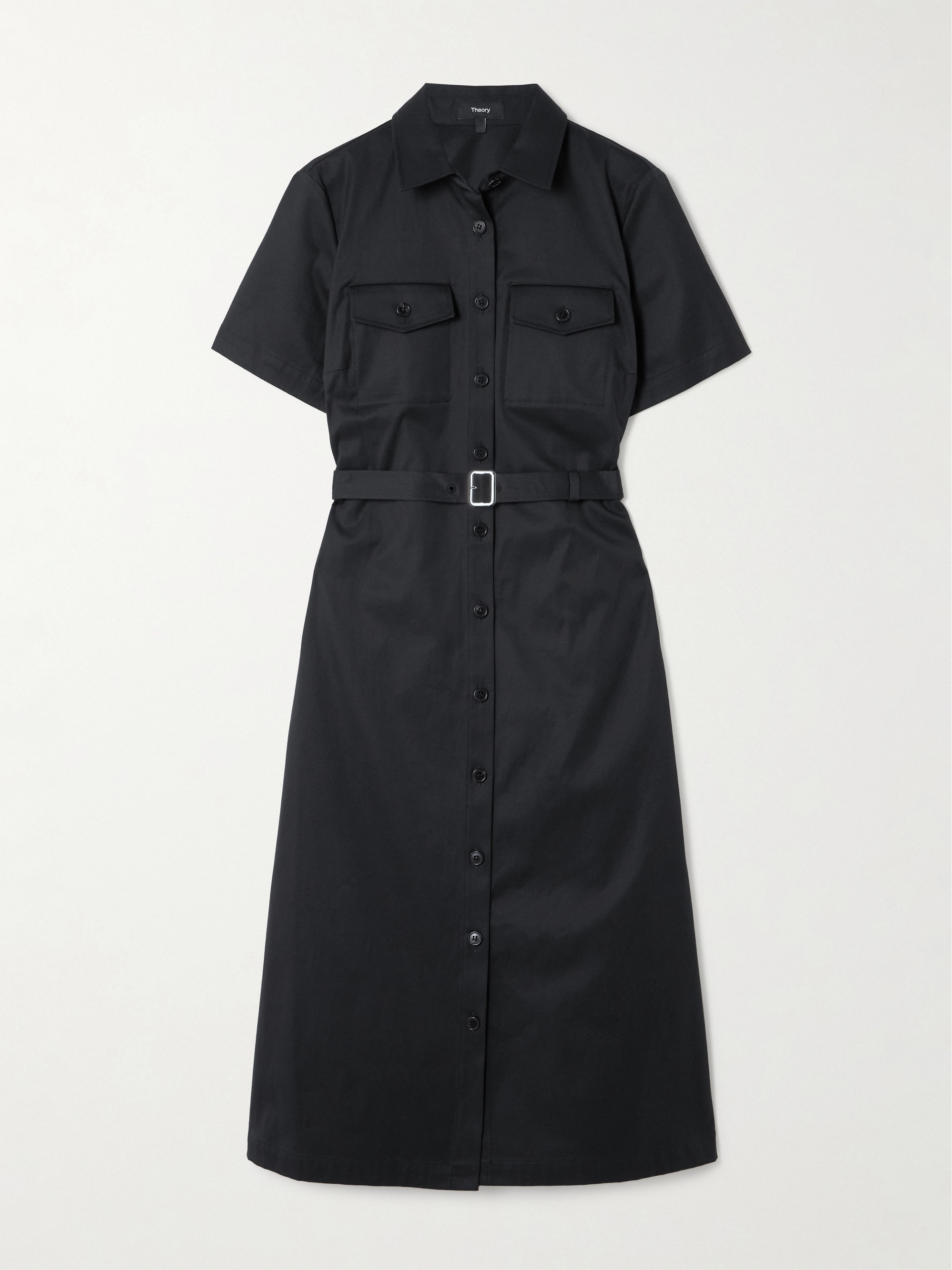theory fitted shirt dress in good cotton Theory Fitted Shirt In Ivory