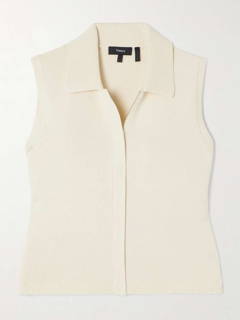 Theory Cropped Cotton-blend Vest