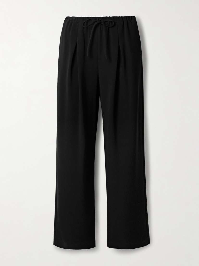 Theory Pleated Crepe Wide-leg Pants