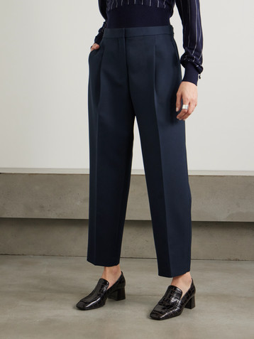 Theory Pleated wool-blend tapered pants