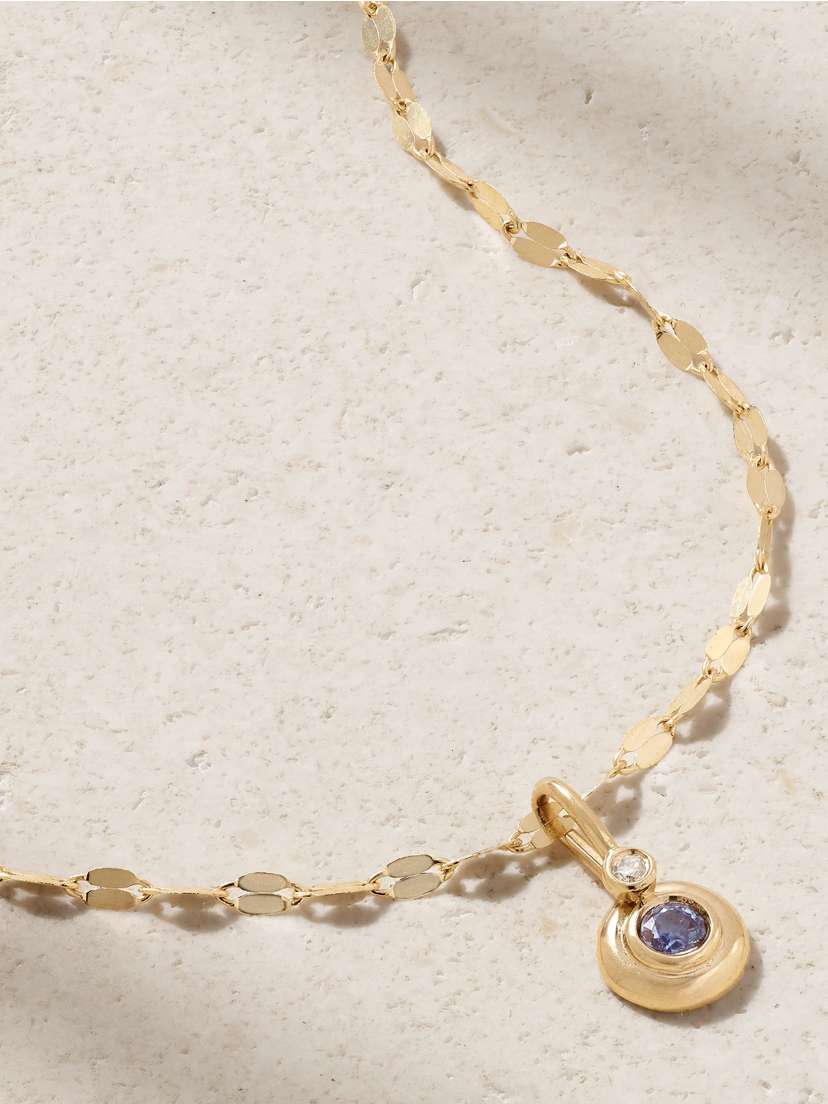 STONE AND STRAND 14-karat Gold, Sapphire And Diamond Necklace