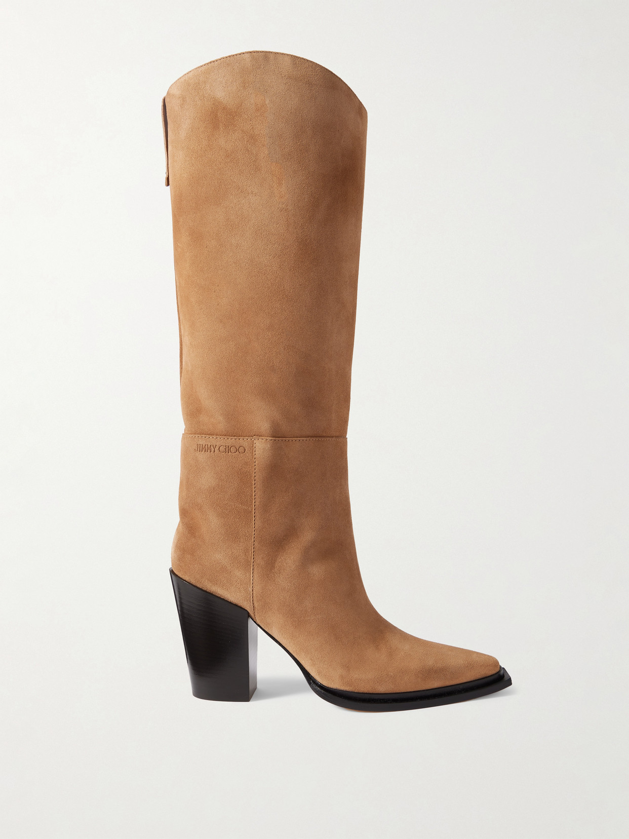 Jimmy Choo Cece 80 Suede Knee Boots In Brown