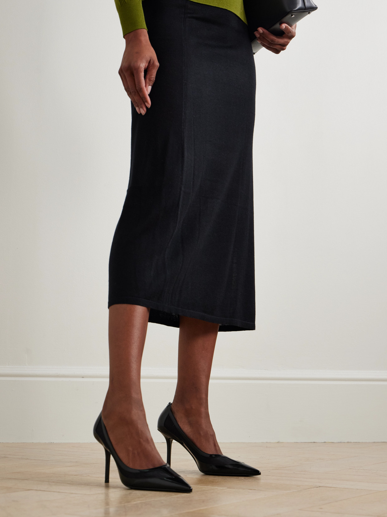 Jimmy Choo Love 85 Mesh-trimmed Patent-leather Pumps