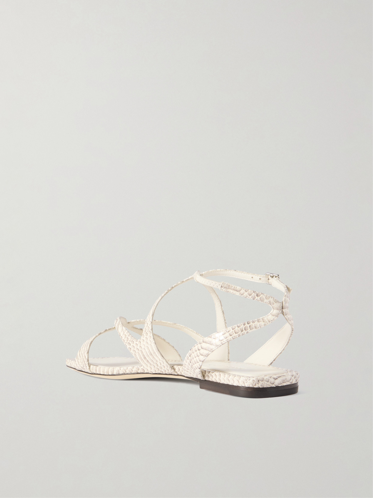 Jimmy Choo Ayla Snake-effect Leather Sandals