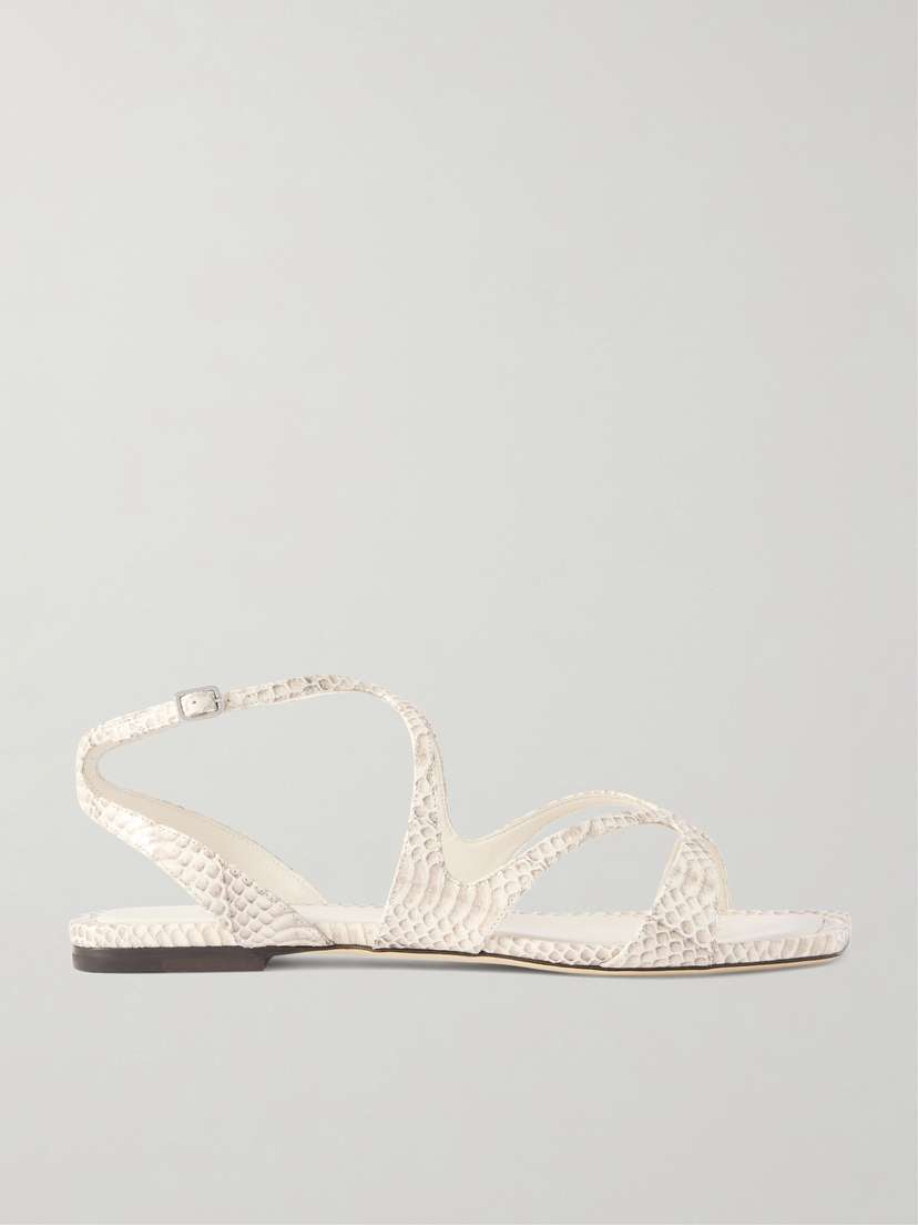 Jimmy Choo Ayla Snake-effect Leather Sandals