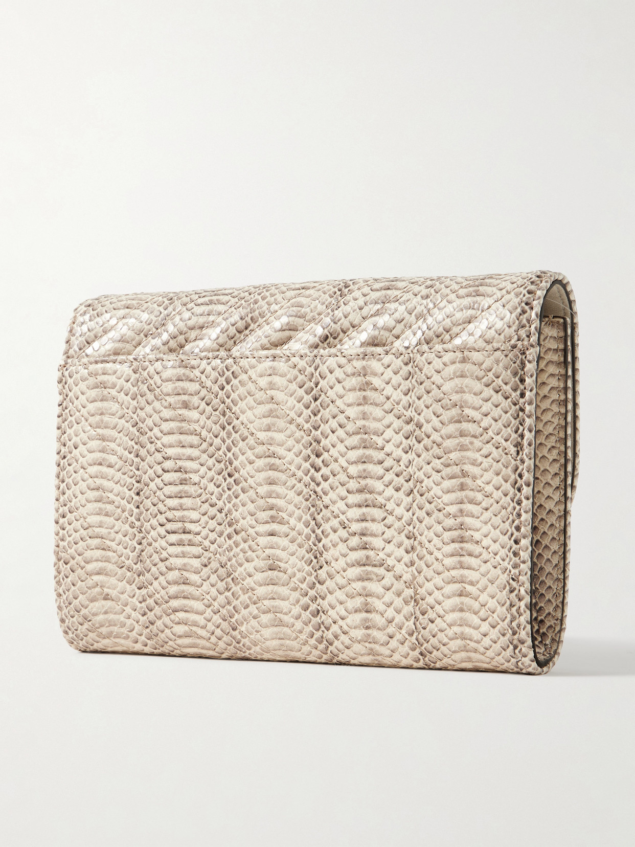 Jimmy Choo Avenue Curve Snake-effect Leather Clutch