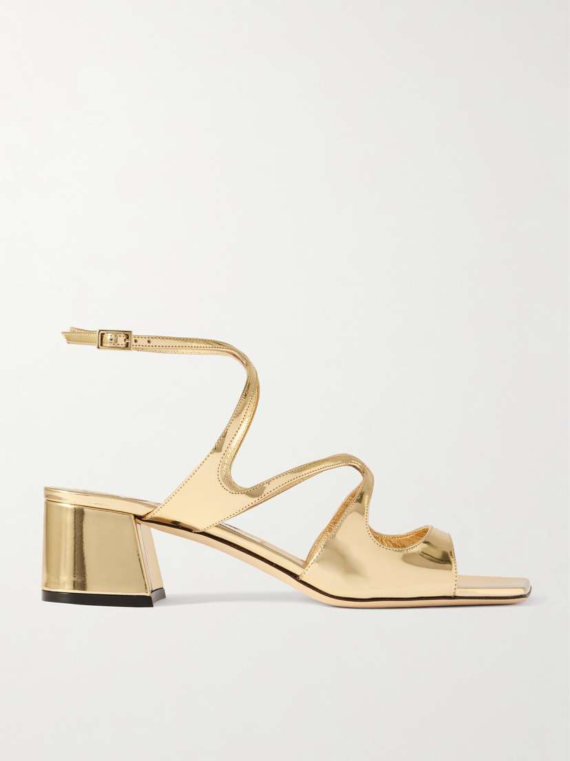 Jimmy Choo Azilia 45 Mirrored-leather Sandals