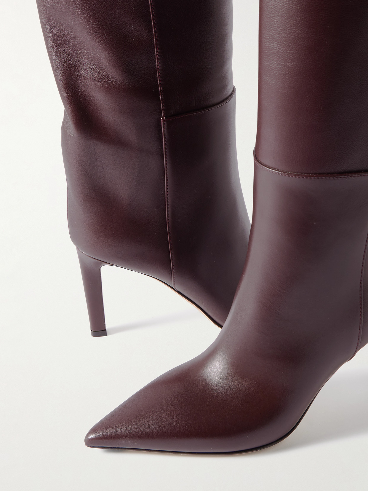 Jimmy Choo Alizze 85 Leather Knee Boots In Burgundy