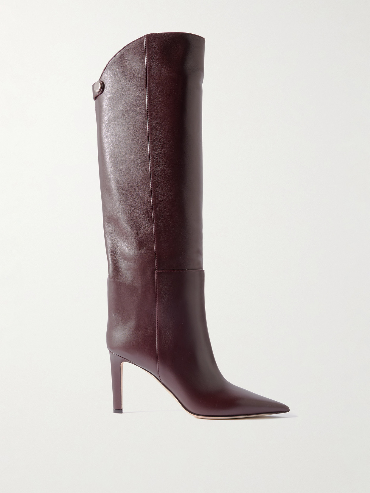 Jimmy Choo Alizze 85 Leather Knee Boots In Burgundy