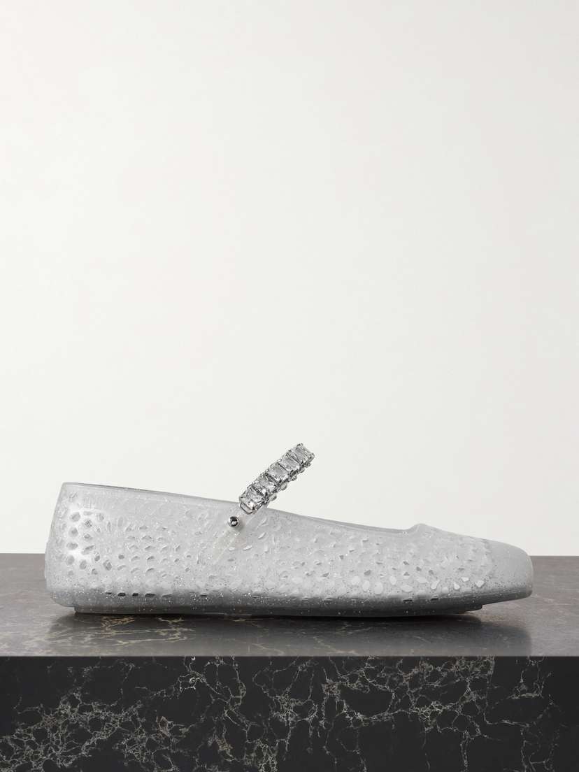 Jimmy Choo The Jelly Crystal-embellished Glittered Tpu Ballet Flats