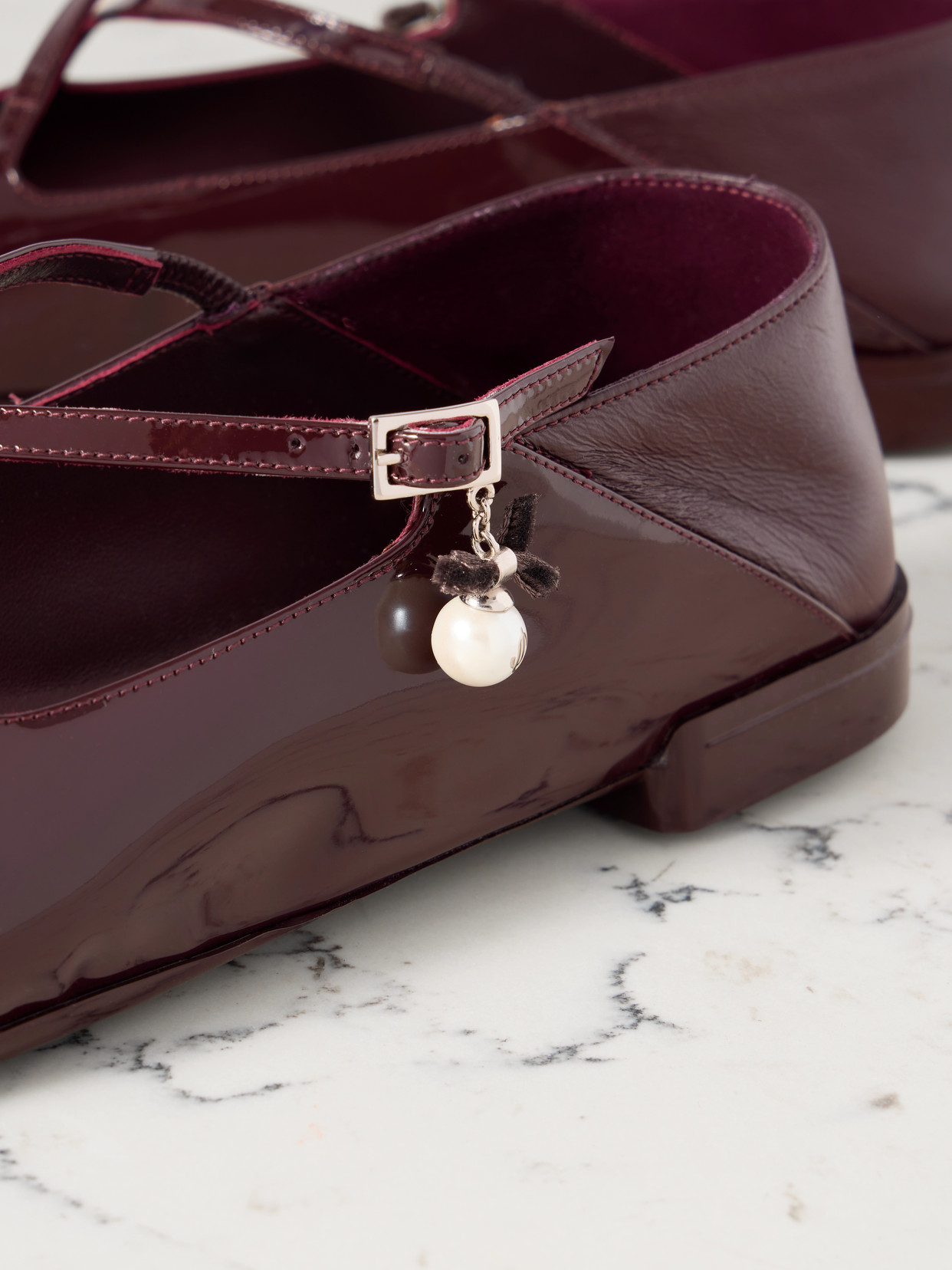 Jimmy Choo Eleri Collapsible-heel Embellished Patent-leather Ballet Flats