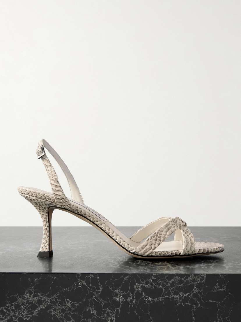Jimmy Choo Elsy 70 Snake-effect Leather Slingback Sandals