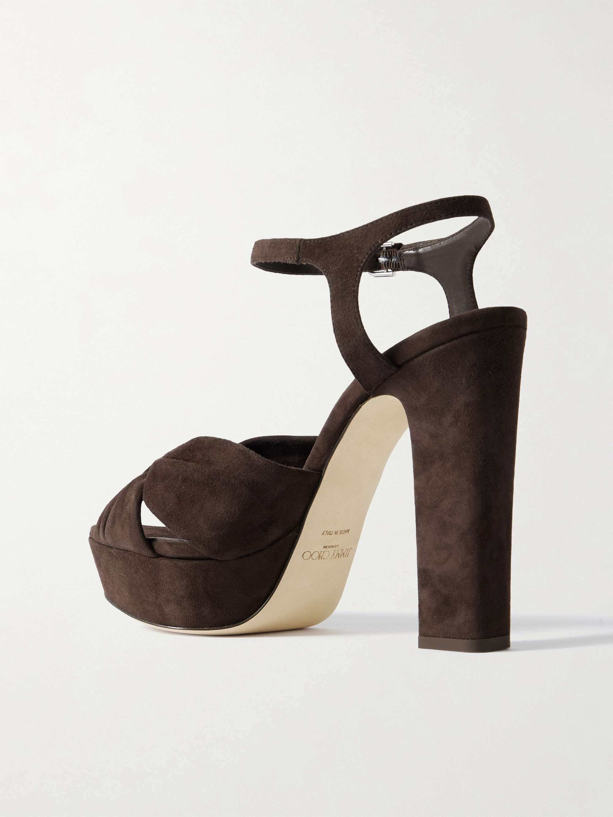JIMMY CHOO Heloise 120 结饰绒面革防水台凉鞋