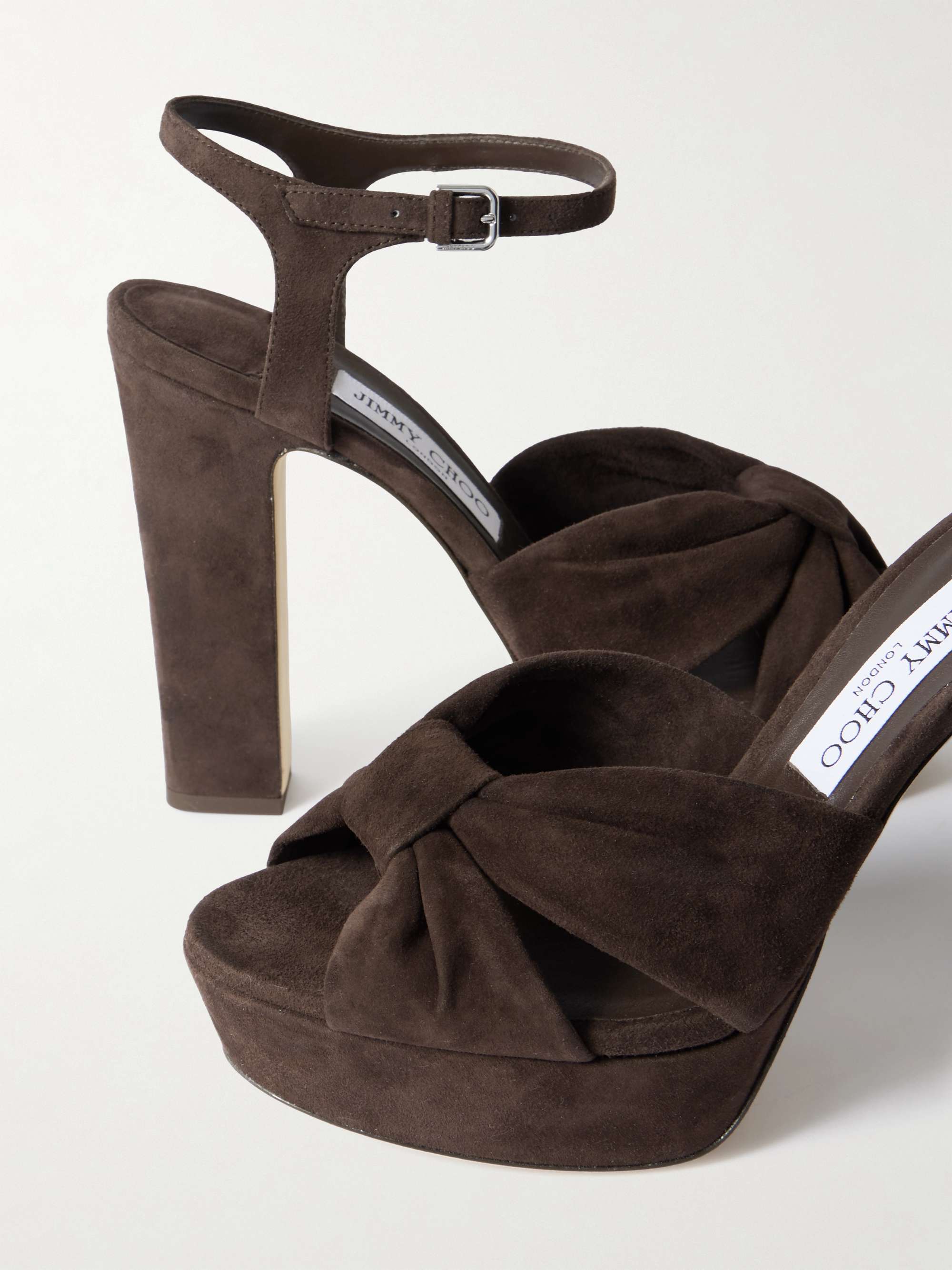 JIMMY CHOO Heloise 120 结饰绒面革防水台凉鞋