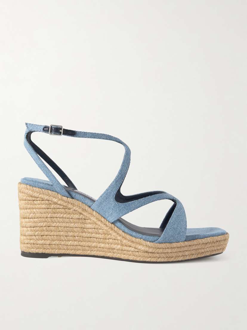 Jimmy Choo Ayla 85 Denim Platform Espadrilles