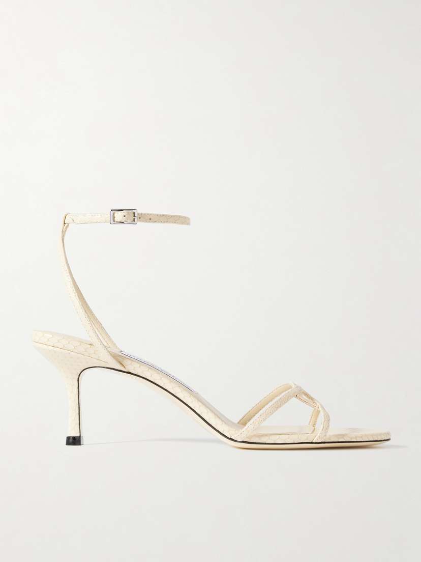 Jimmy Choo Leo 65 Croc-effect Leather Sandals